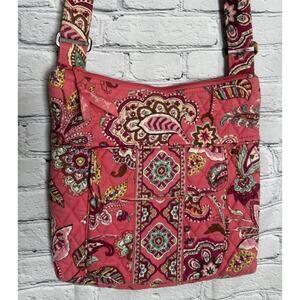 Vera Bradley Call Me Coral Quilted Cotton Crossbody Shoulder Bag Retired